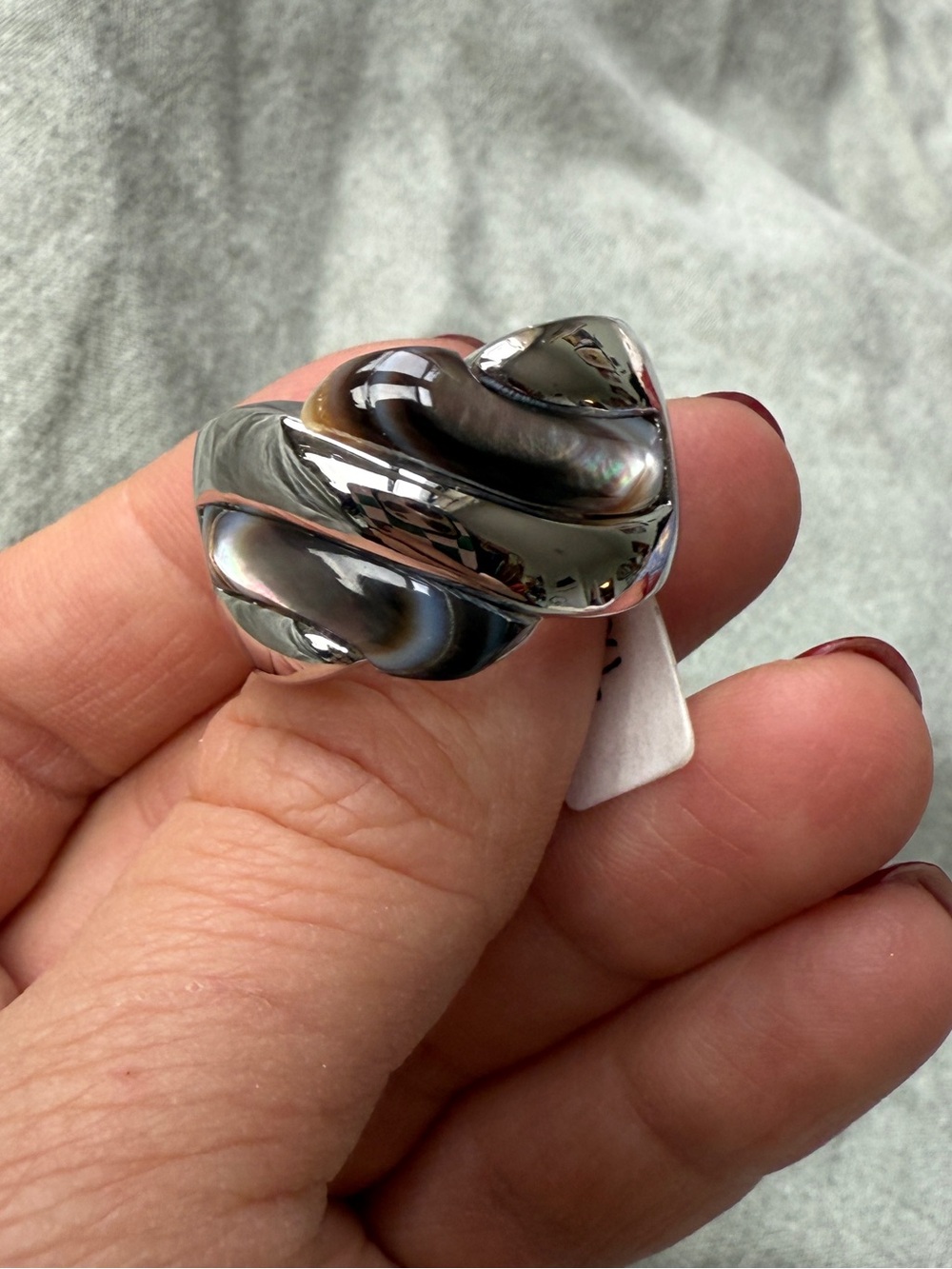 NWT 90s Camille Lucie Rhinestones Luxury Designer Statement Sterling Silver Ring